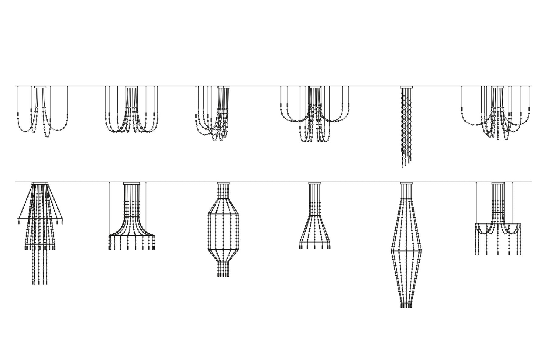 Constellation Matrix Cascade Chandelier