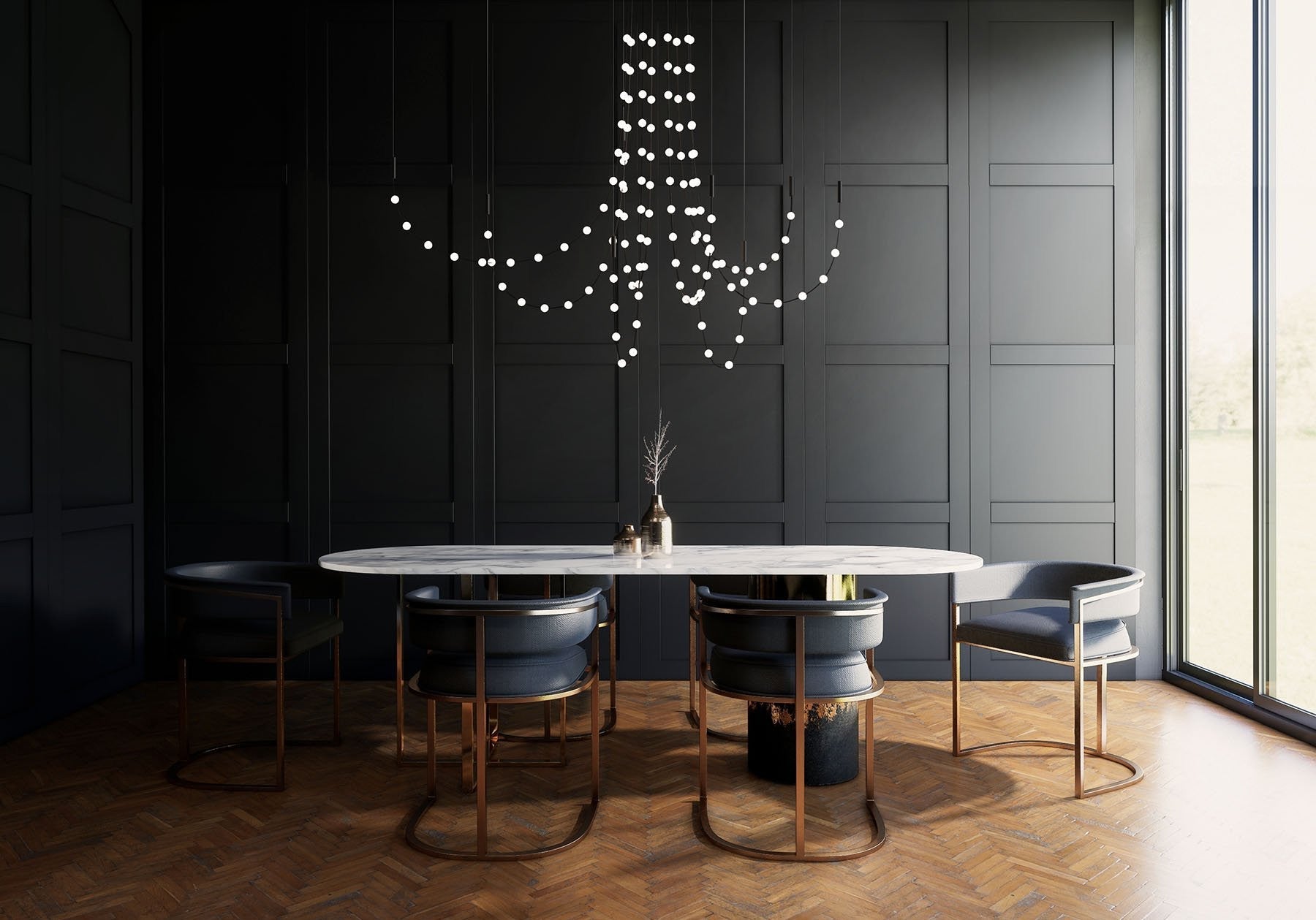 Constellation Matrix Cascade Chandelier