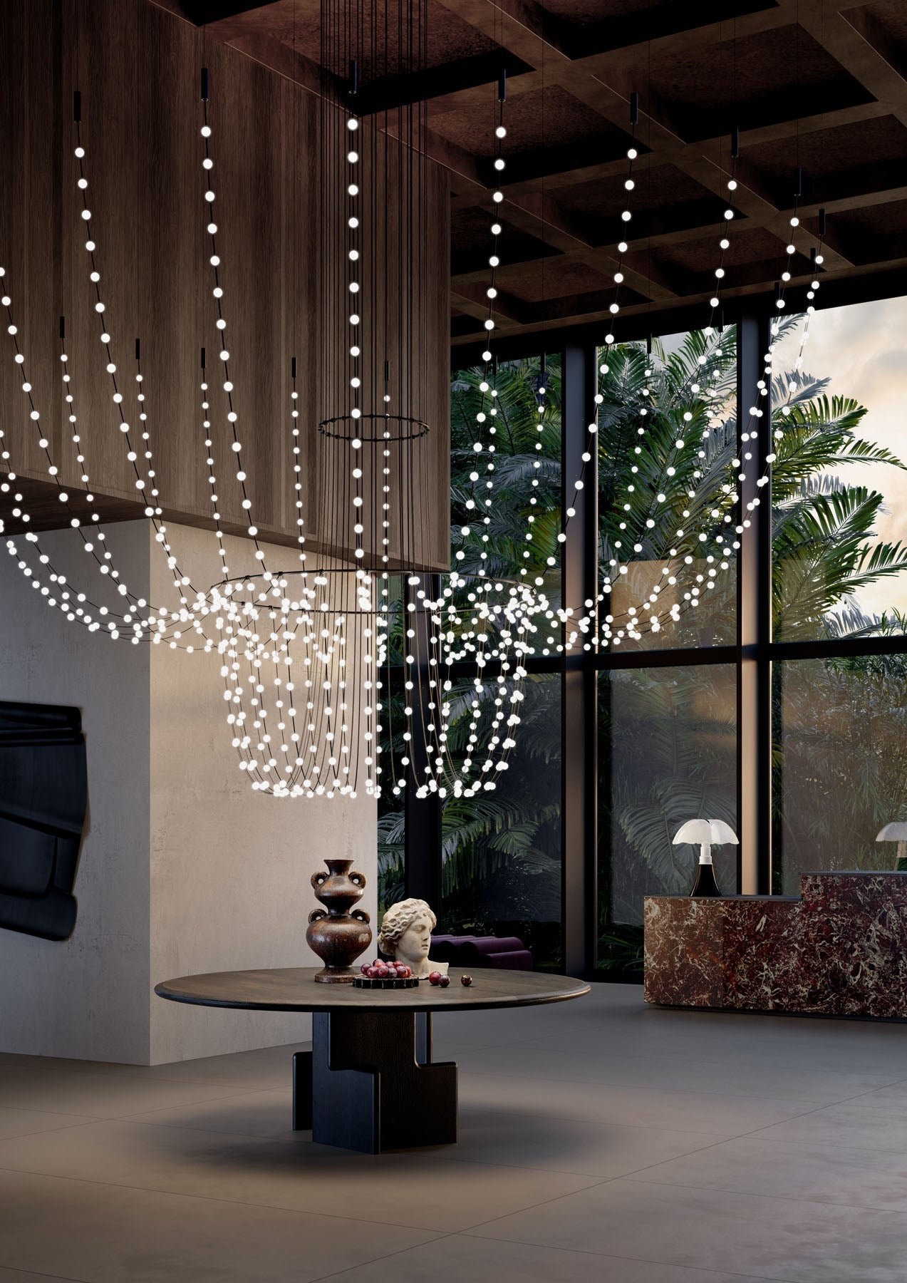 Constellation Matrix Cascade Chandelier