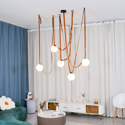 Velinenne Pendant Lamp Leather Belt Glass