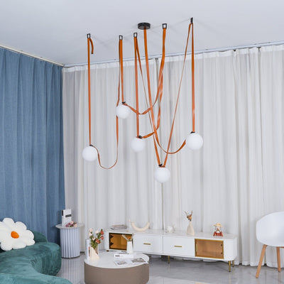 Velinenne Pendant Lamp Leather Belt Glass