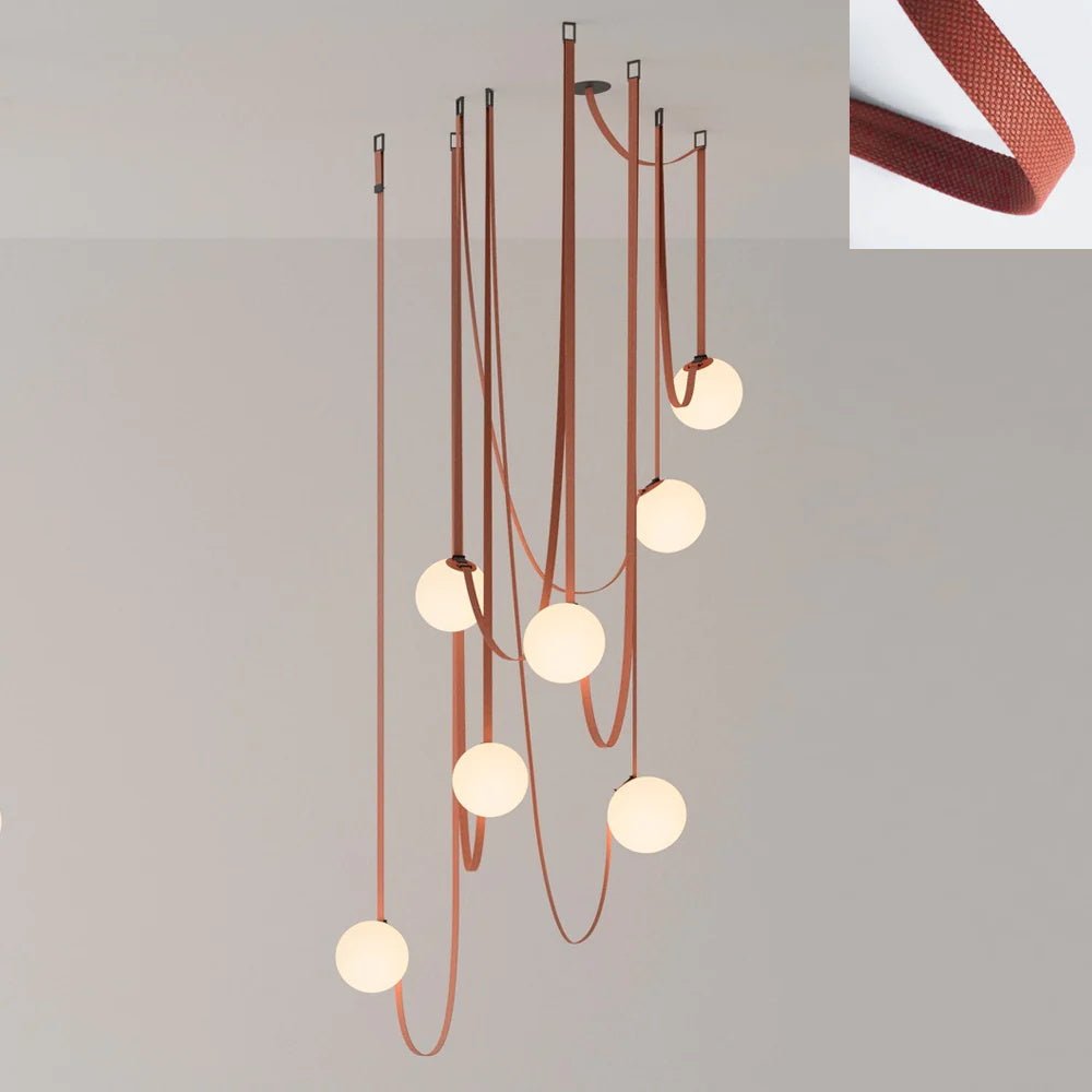 Velinenne Pendant Lamp Leather Belt Glass