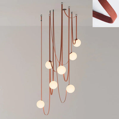 Velinenne Pendant Lamp Leather Belt Glass