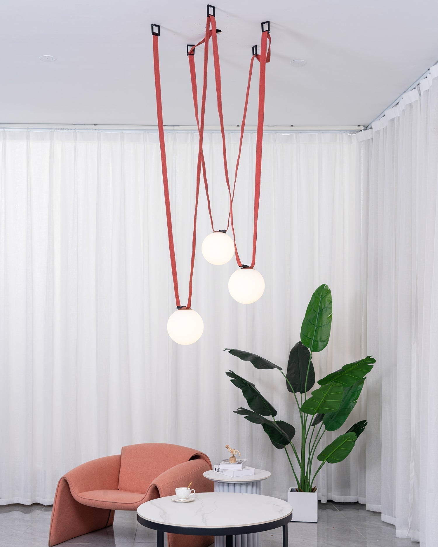 Velinenne Pendant Lamp Leather Belt Glass