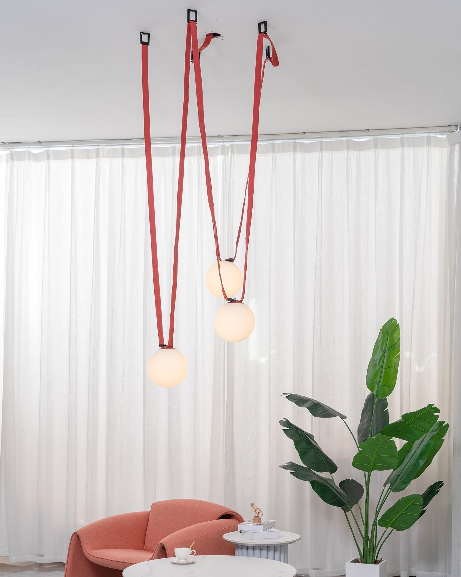 Velinenne Pendant Lamp Leather Belt Glass
