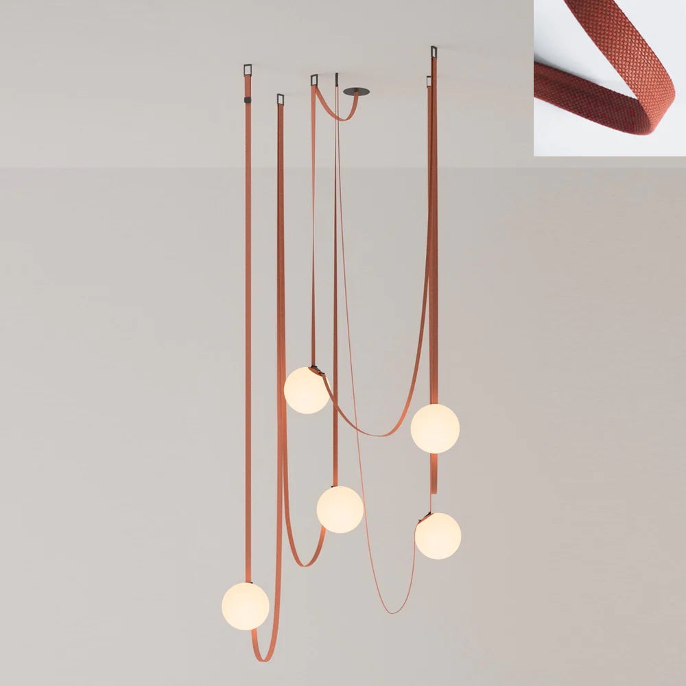 Velinenne Pendant Lamp Leather Belt Glass