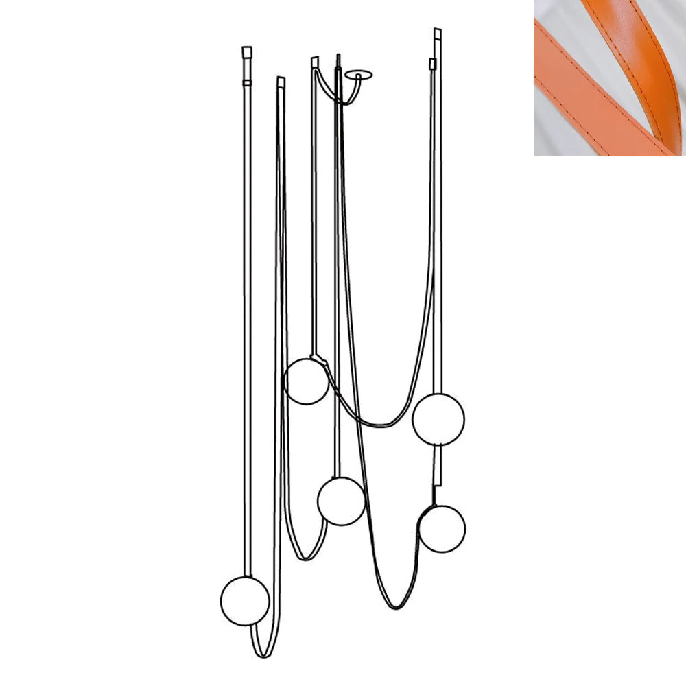 Velinenne Pendant Lamp Leather Belt Glass