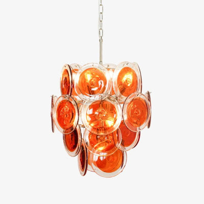 Eiroora Chandelier Murano Orange Glass
