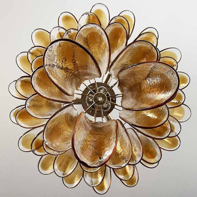 Maelric Amber Glass Petals Chandelier
