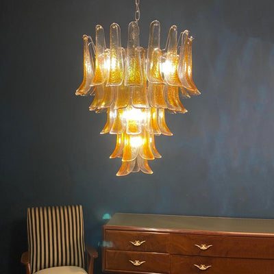 Maelric Amber Glass Petals Chandelier