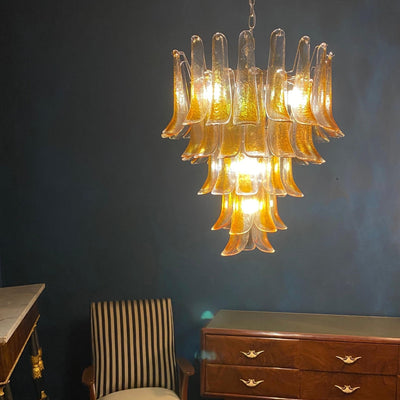 Maelric Amber Glass Petals Chandelier