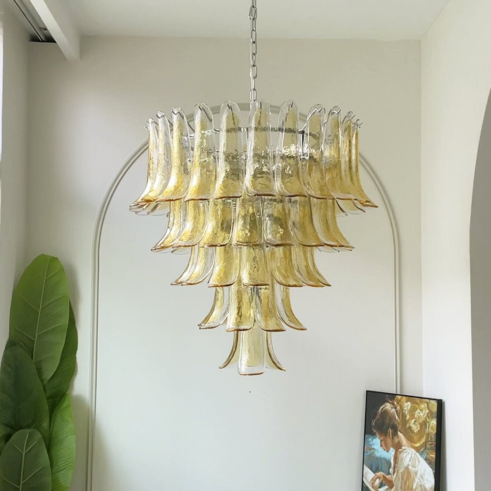 Maelric Amber Glass Petals Chandelier