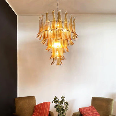 Maelric Amber Glass Petals Chandelier