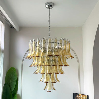 Maelric Amber Glass Petals Chandelier