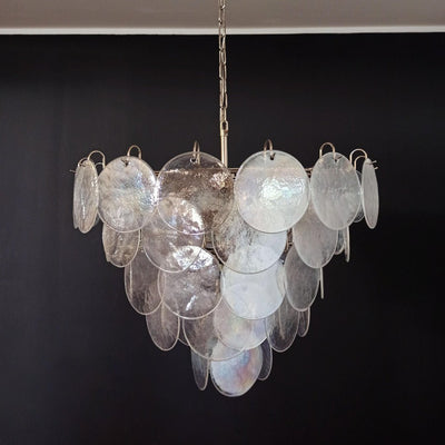 Liorerora Chandelier Iridescent Murano Glass Disc