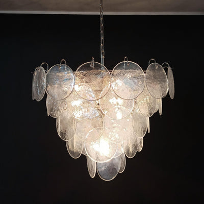 Liorerora Chandelier Iridescent Murano Glass Disc