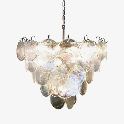 Liorerora Chandelier Iridescent Murano Glass Disc