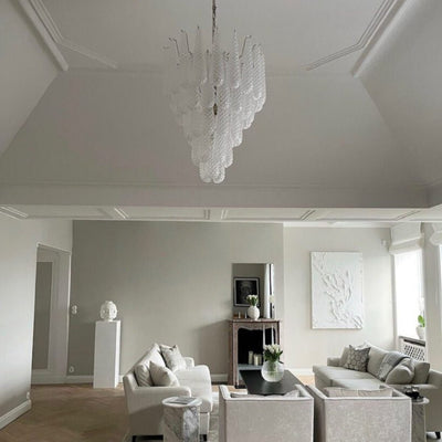 Velerine Chandelier Clear Murano Glass Dewdrop Layered