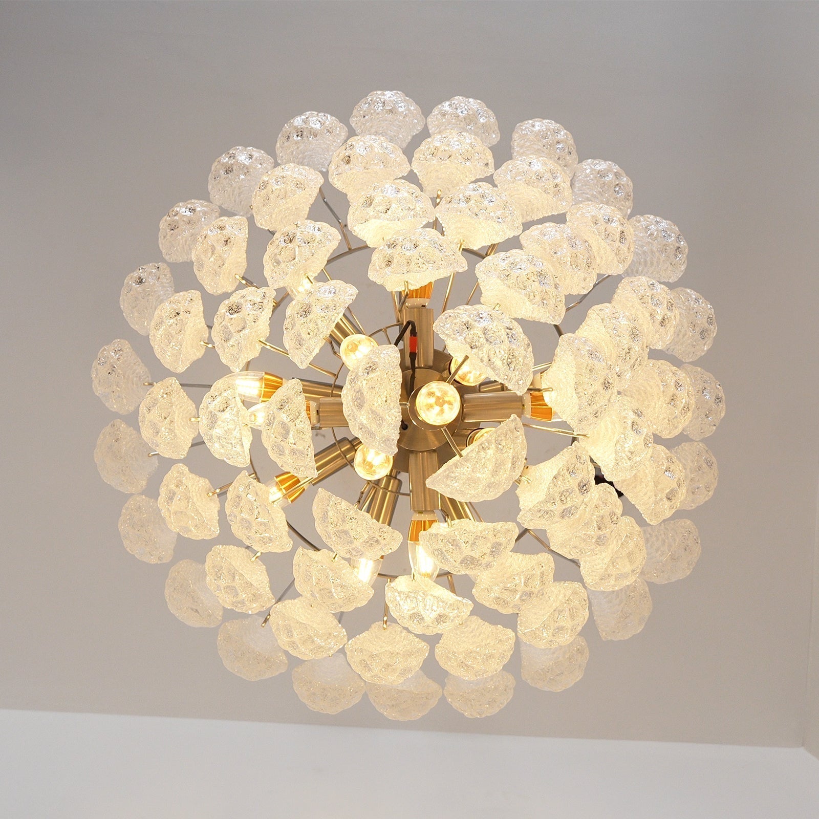 Velerine Chandelier Clear Murano Glass Dewdrop Layered