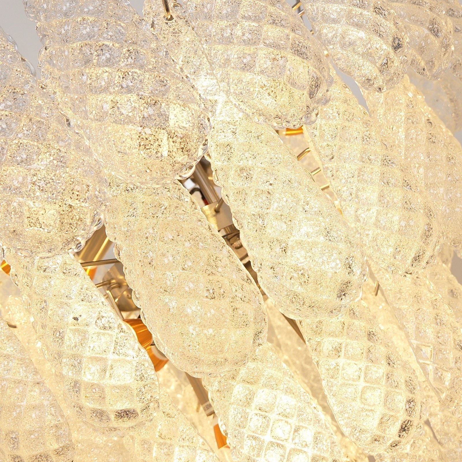 Velerine Chandelier Clear Murano Glass Dewdrop Layered