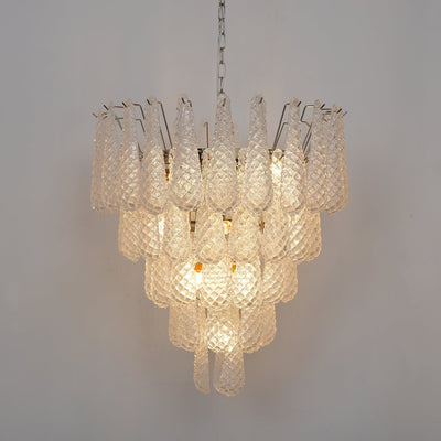 Lioralella Chandelier Clear Droplets Murano Glass Waterfall Diamond