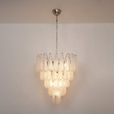 Lioralella Chandelier Clear Droplets Murano Glass Waterfall Diamond