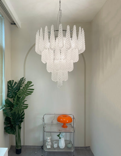 Lioralella Chandelier Clear Droplets Murano Glass Waterfall Diamond