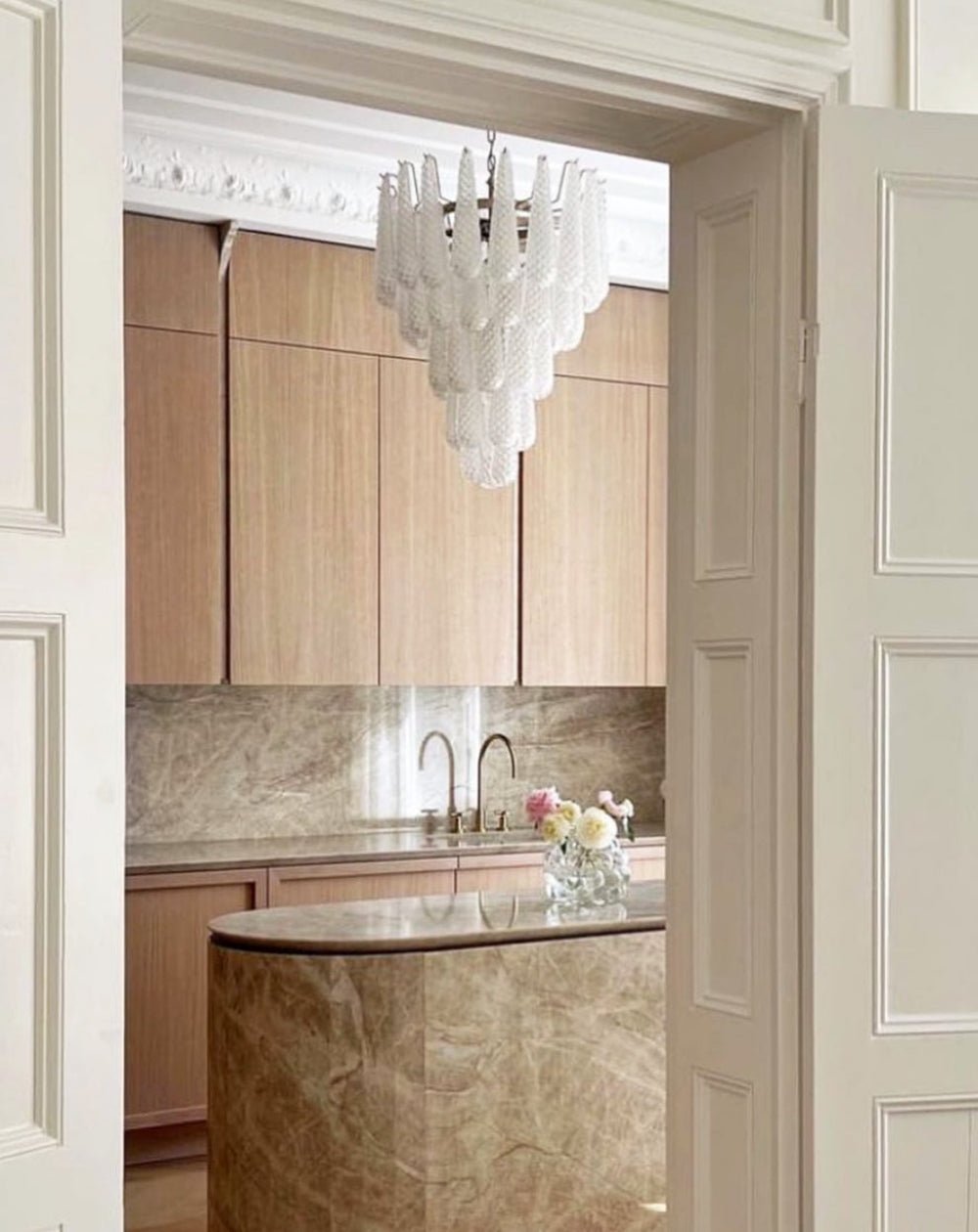 Lioralella Chandelier Clear Droplets Murano Glass Waterfall Diamond