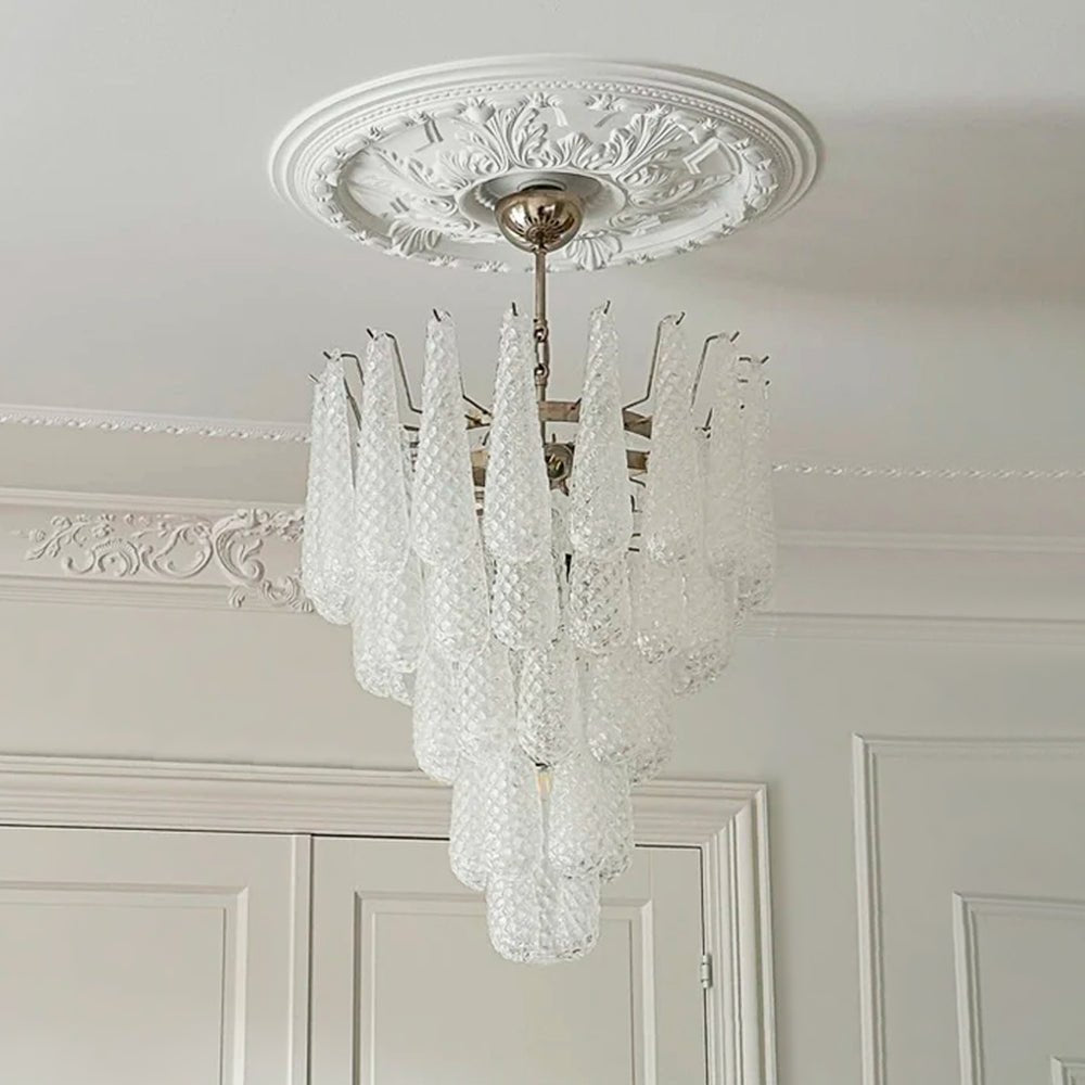 Lioralella Chandelier Clear Droplets Murano Glass Waterfall Diamond