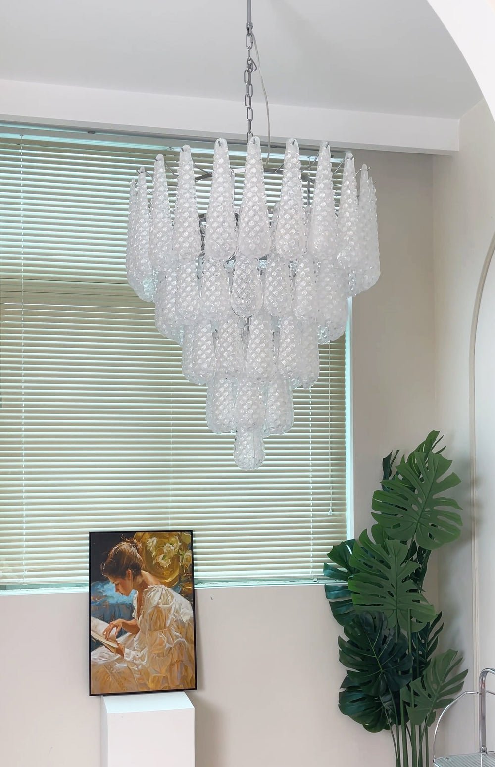 Lioralella Chandelier Clear Droplets Murano Glass Waterfall Diamond