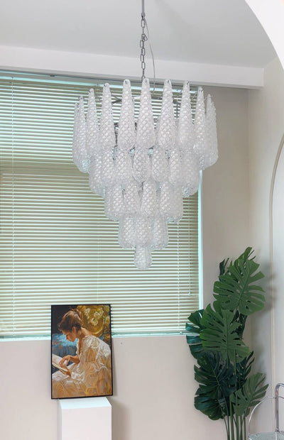 Lioralella Chandelier Clear Droplets Murano Glass Waterfall Diamond
