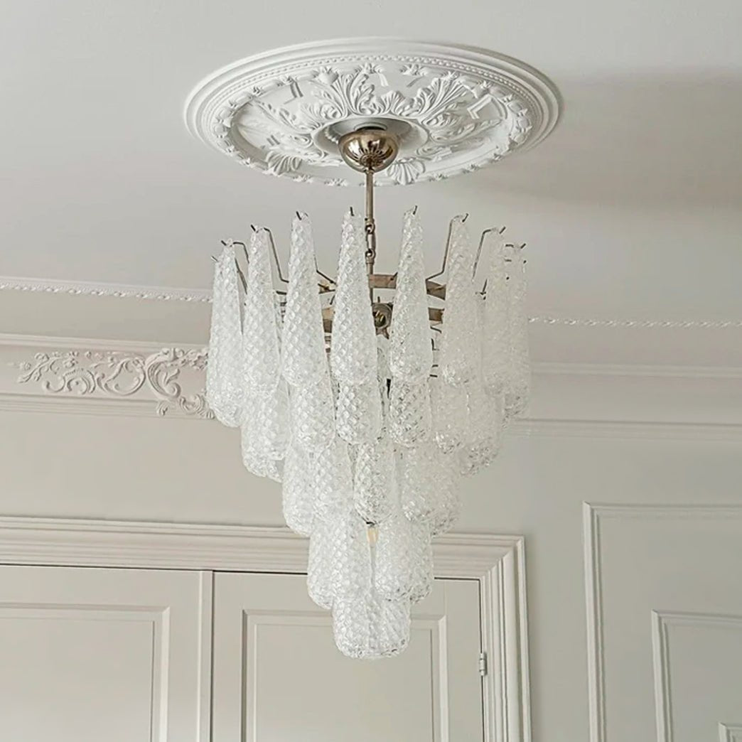 Lioralella Chandelier Clear Droplets Murano Glass Waterfall Diamond