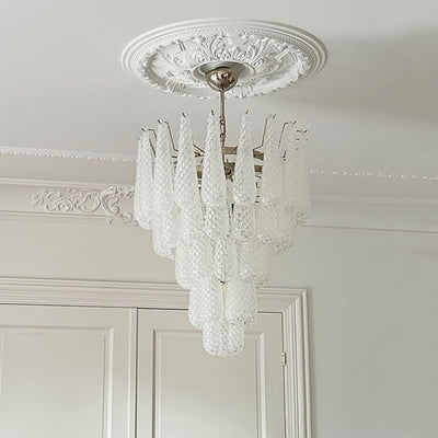 Lioralella Chandelier Clear Droplets Murano Glass Waterfall Diamond