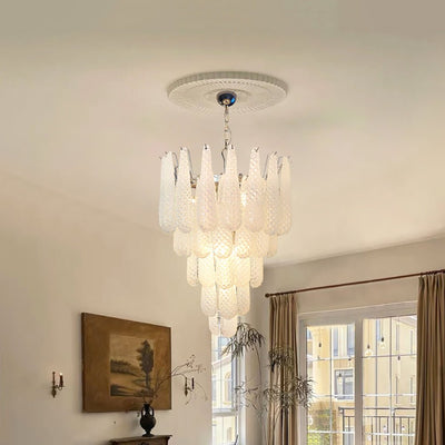 Lioralella Chandelier Clear Droplets Murano Glass Waterfall Diamond