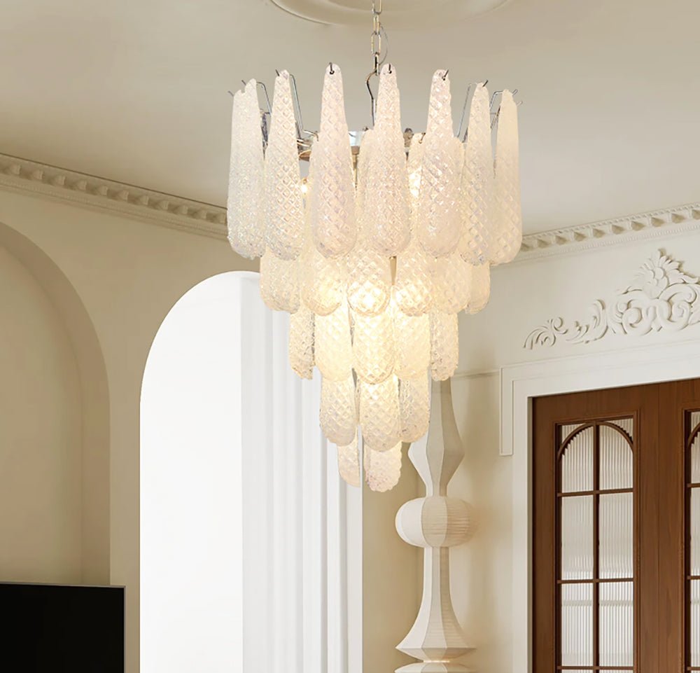 Lioralella Chandelier Clear Droplets Murano Glass Waterfall Diamond