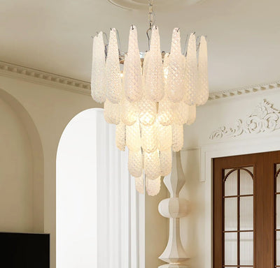 Lioralella Chandelier Clear Droplets Murano Glass Waterfall Diamond