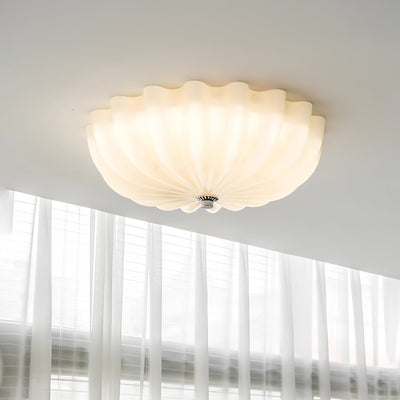 Aurora Ceiling Lamp Murano Blown Glass Shell Inspired - Neutral Decor