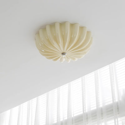 Aurora Ceiling Lamp Murano Blown Glass Shell Inspired - Neutral Decor