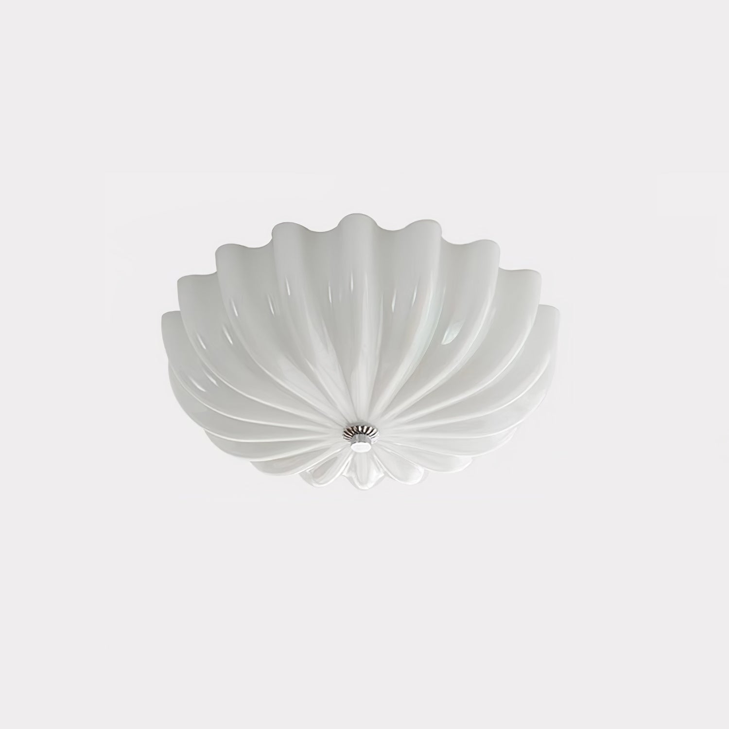 Aurora Ceiling Lamp Murano Blown Glass Shell Inspired - Neutral Decor