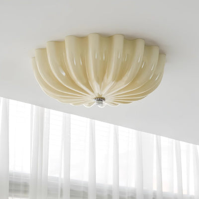 Aurora Ceiling Lamp Murano Blown Glass Shell Inspired - Neutral Decor