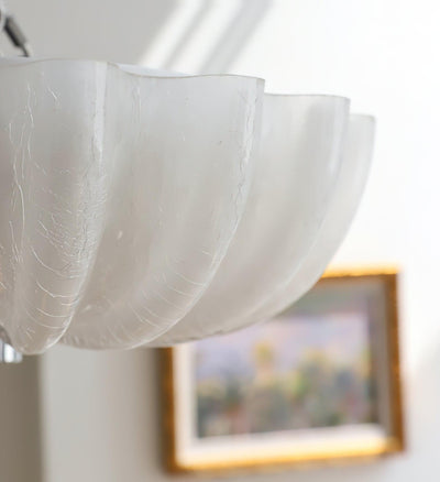 Aurora Ceiling Lamp Murano Blown Glass Shell Inspired - Neutral Decor