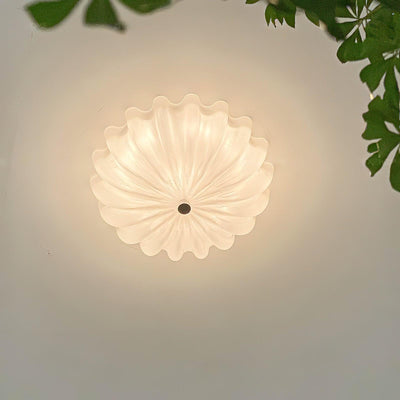 Aurora Ceiling Lamp Murano Blown Glass Shell Inspired - Neutral Decor