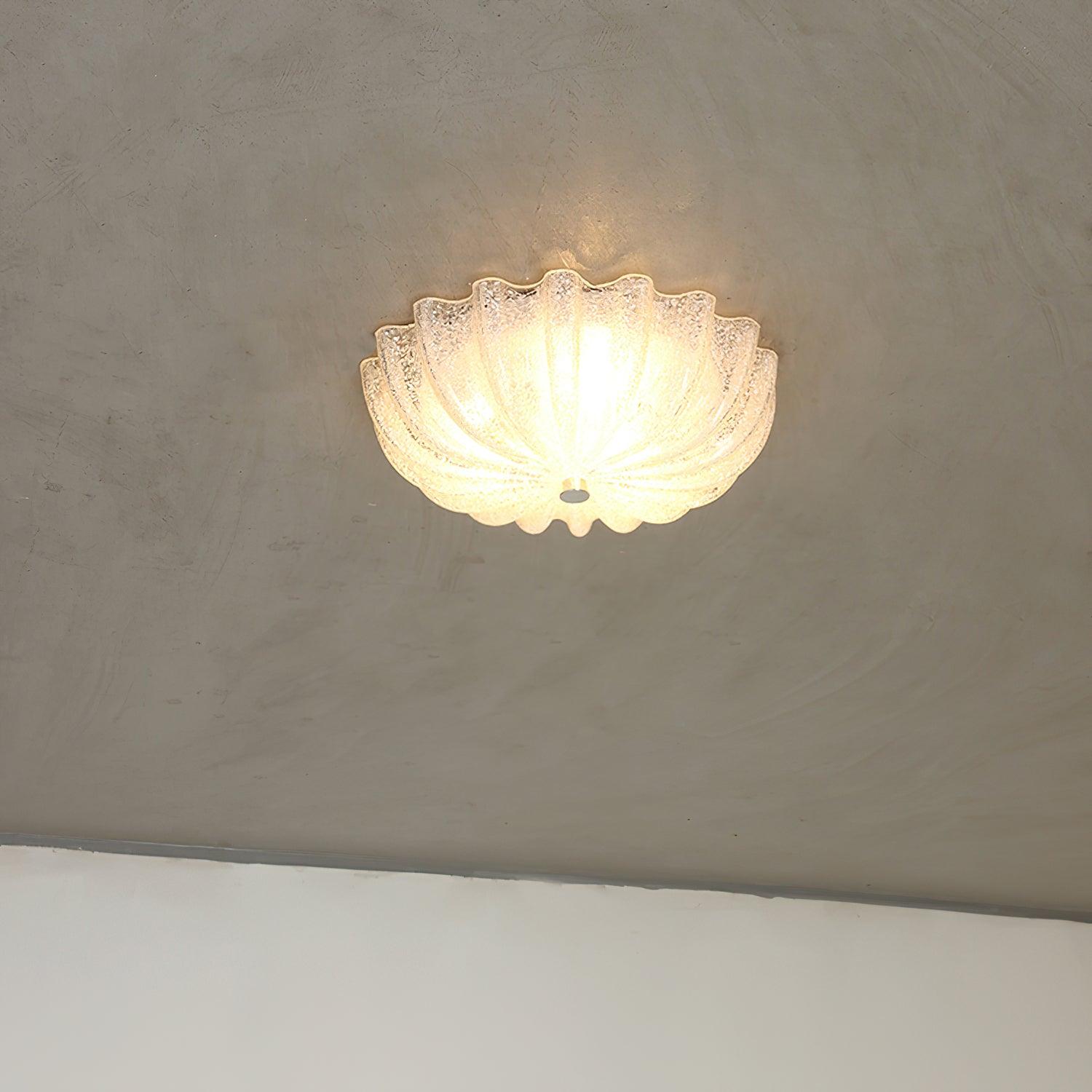 Aurora Ceiling Lamp Murano Blown Glass Shell Inspired - Neutral Decor