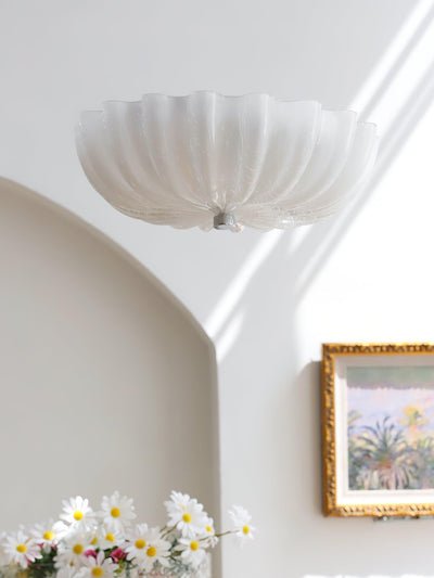 Aurora Ceiling Lamp Murano Blown Glass Shell Inspired - Neutral Decor