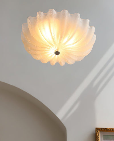 Aurora Ceiling Lamp Murano Blown Glass Shell Inspired - Neutral Decor