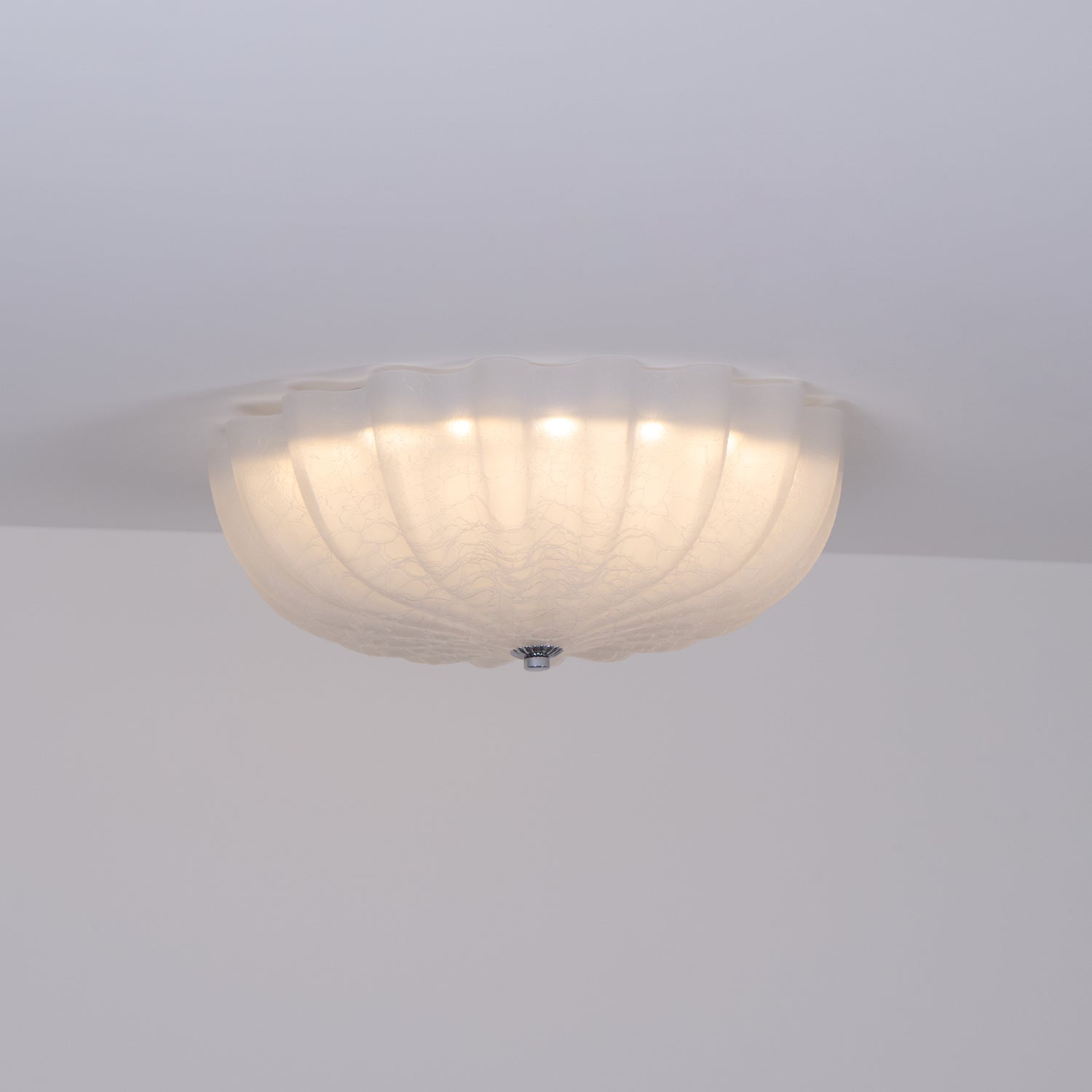 Aurora Ceiling Lamp Murano Blown Glass Shell Inspired - Neutral Decor
