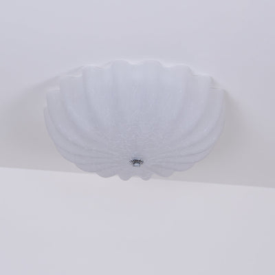 Aurora Ceiling Lamp Murano Blown Glass Shell Inspired - Neutral Decor