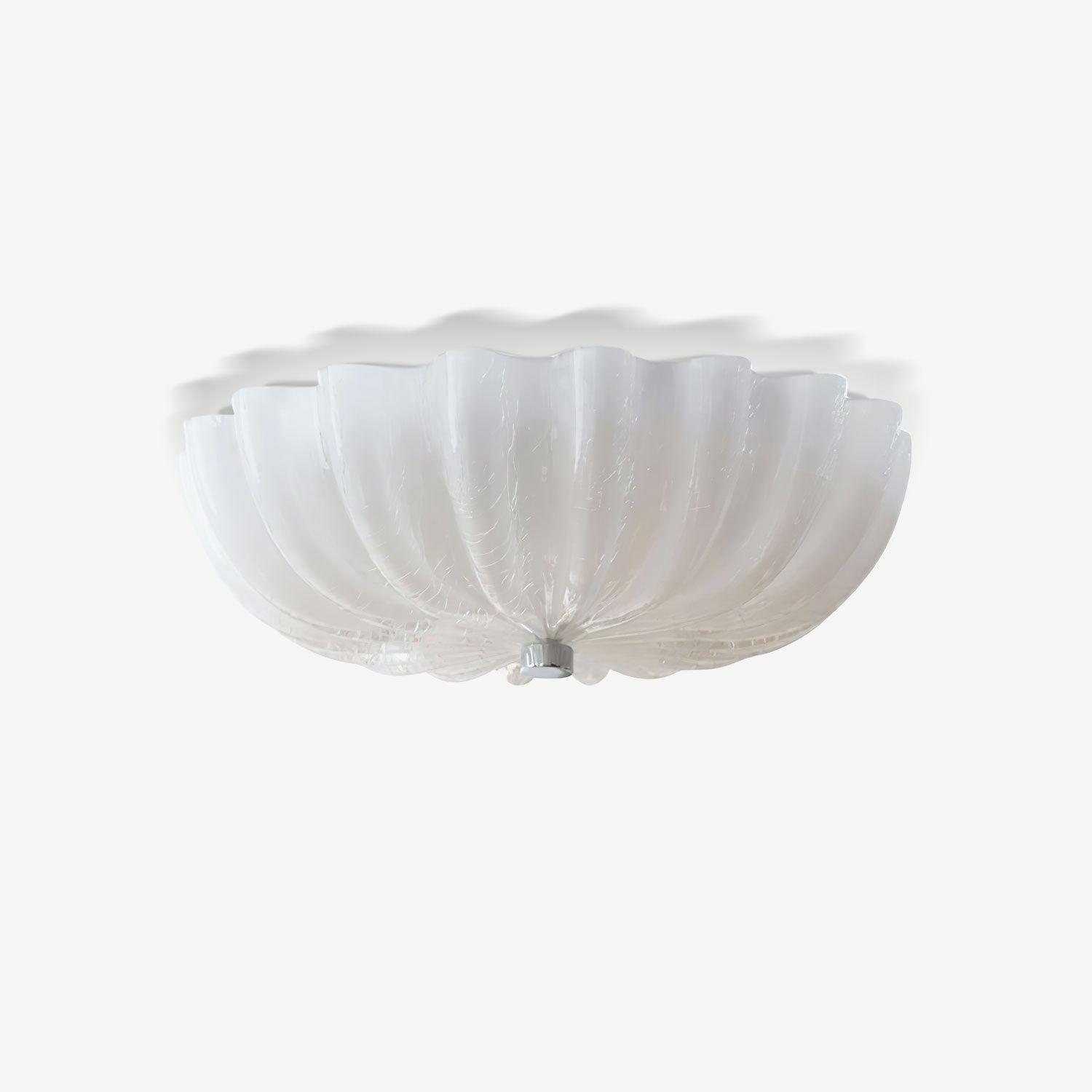 Aurora Ceiling Lamp Murano Blown Glass Shell Inspired - Neutral Decor
