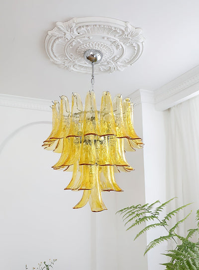 Celiian Chandelier Murano Glass Petals Vintage