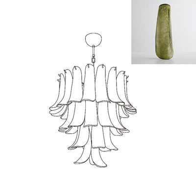 Celiian Chandelier Murano Glass Petals Vintage